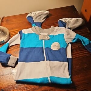 Burt's Bees Turquoise and Gray Baby Onesie